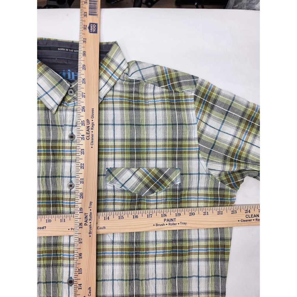 Kuhl Shirt Mens Size M Button Green Textured Seersucker Gorpcore Outdoors 3318 - Picture 8 of 9